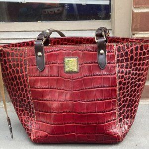 Dooney and Bourke Red Alligator Tote Bag